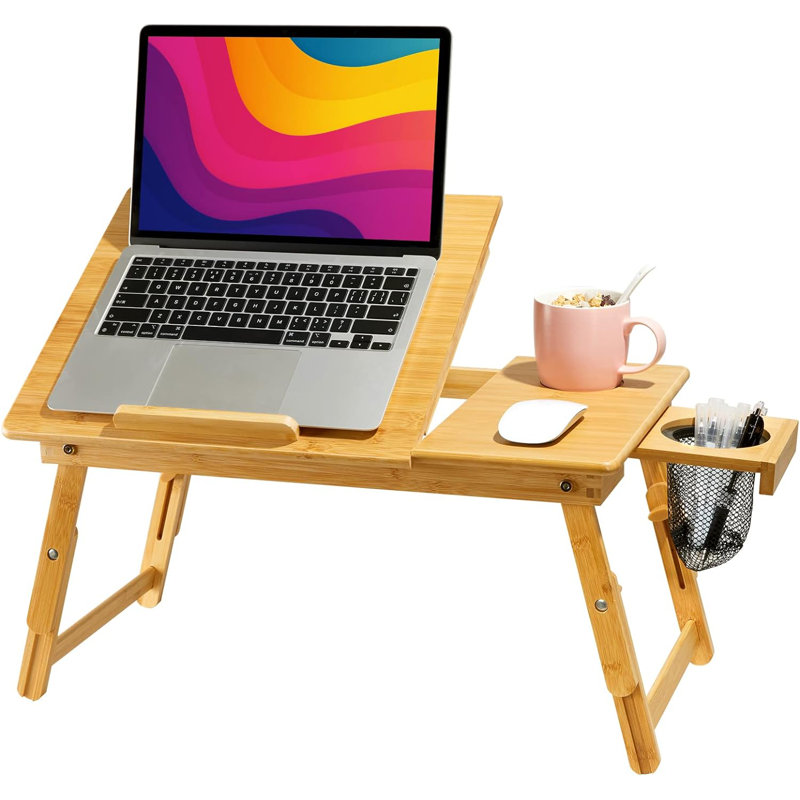 Inbox Zero Lap Desk Fits up to 15.6 Inch Laptop Desk Foldable Bed Tray Breakfast Table with 5 Angles Reviews Wayfair